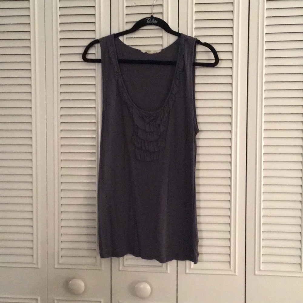 Old Navy Lightweight Grey Tank with ruffle detail